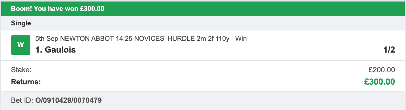 Odds On Winners - Winner - 2022-09-05