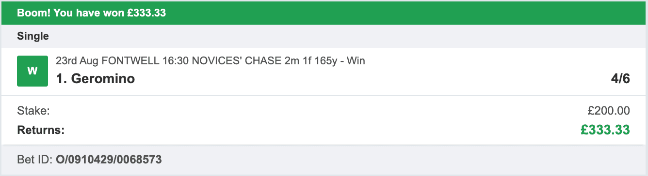 Odds On Winners - Winner - 2022-08-23