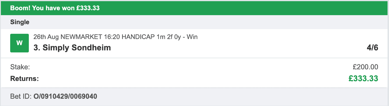 Odds On Winners - Winner - 2022-08-26