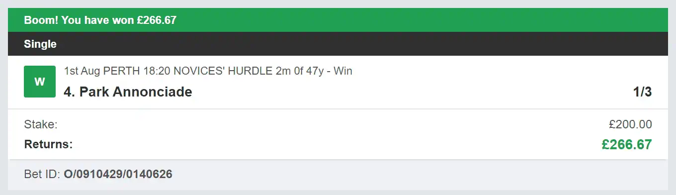 Odds On Winners - Winner - 2023-08-01