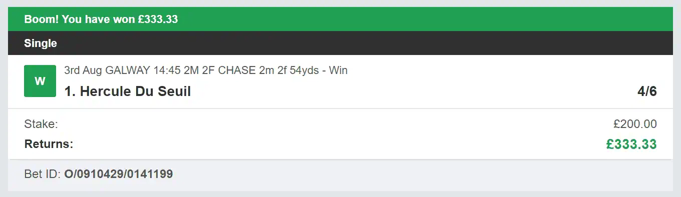 Odds On Winners - Winner - 2023-08-03