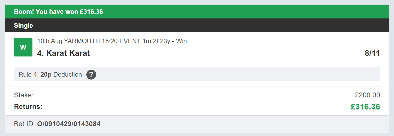 Odds On Winners - Winner - 2023-08-10