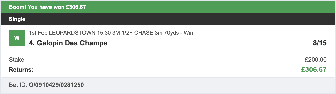 Odds On Winners - Winner - 2025-01-31