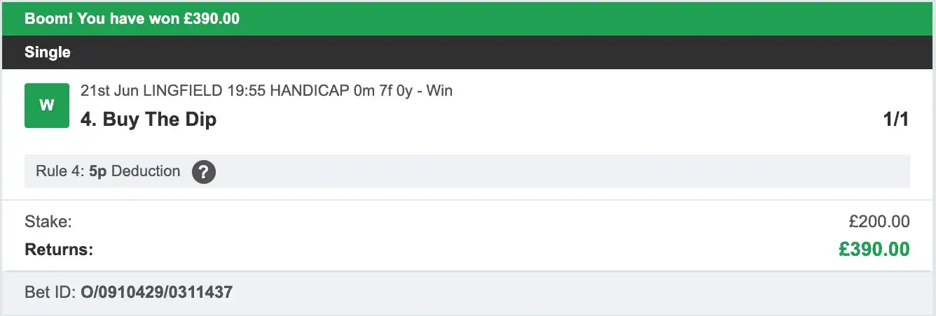 Odds On Winners - Winner - 2025-06-21