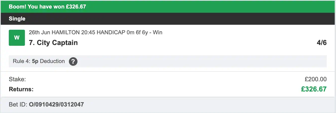 Odds On Winners - Winner - 2025-06-26