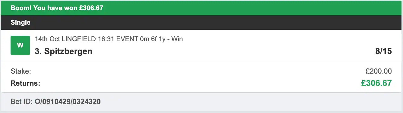 Odds On Winners - Winner - 2025-10-14