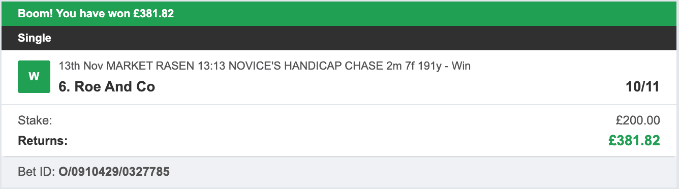 Odds On Winners - Winner - 2025-11-13