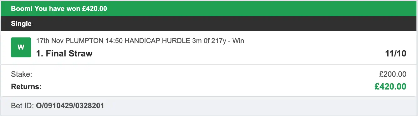 Odds On Winners - Winner - 2025-11-17