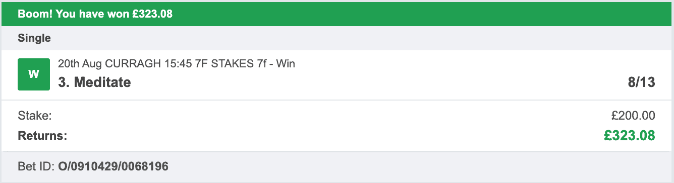 Odds On Winners - Winner - 2022-08-20
