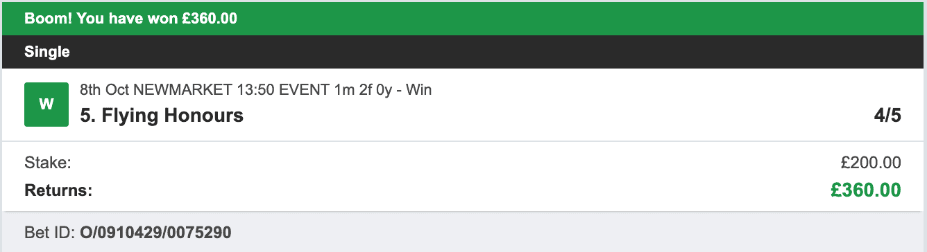Odds On Winners - Winner - 2022-10-08