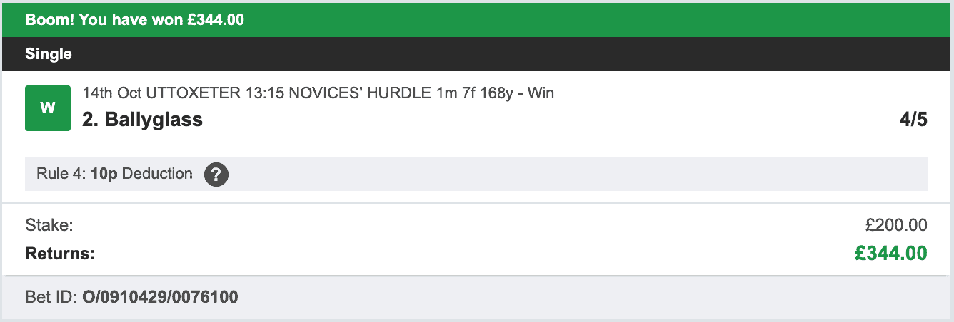 Odds On Winners - Winner - 2022-10-14