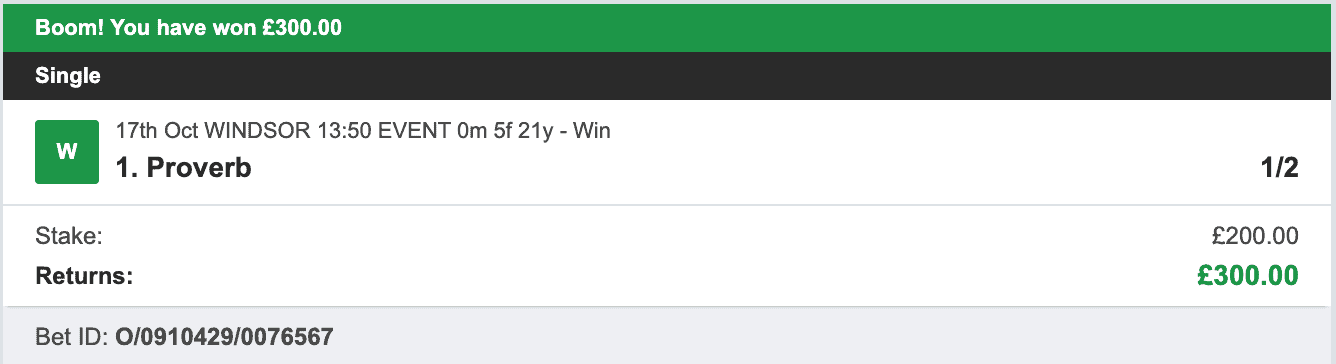 Odds On Winners - Winner - 2022-10-17