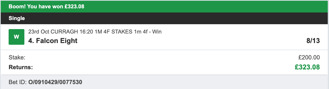 Odds On Winners - Winner - 2022-10-23