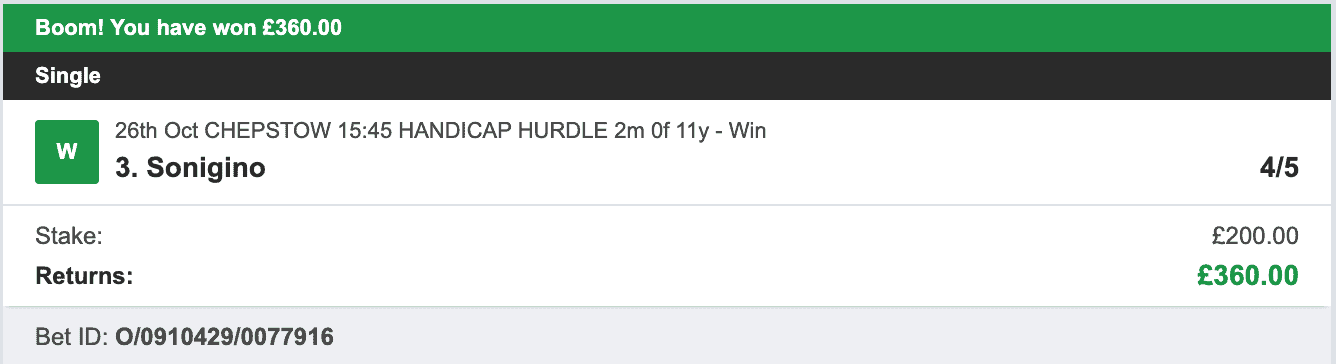 Odds On Winners - Winner - 2022-10-26