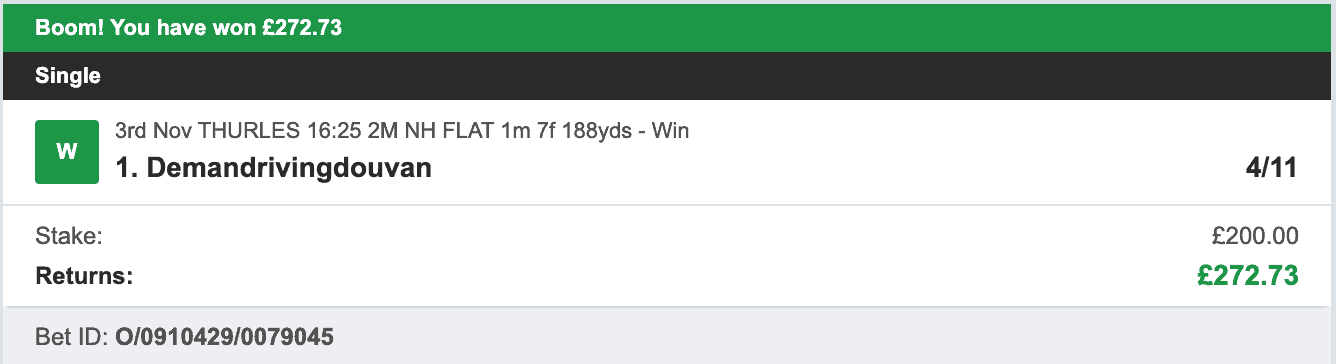 Odds On Winners - Winner - 2022-11-03