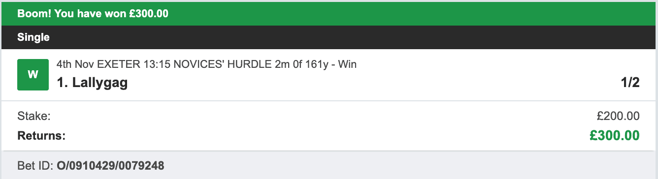Odds On Winners - Winner - 2022-11-04