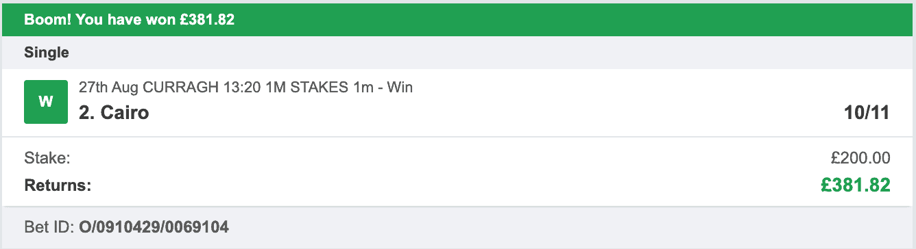 Odds On Winners - Winner - 2022-08-27