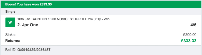 Odds On Winners - Winner - 2022-01-10