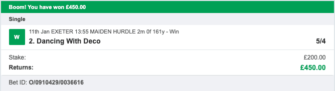 Odds On Winners - Winner - 2022-01-11