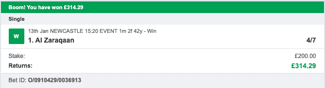 Odds On Winners - Winner - 2022-01-13