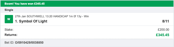 Odds On Winners - Winner - 2022-01-27